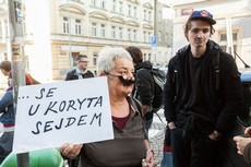 Knrkov demonstrace proti koalici / FOTO: Michal Protivansk